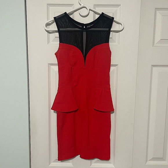 Bebe Dress Orange Red - Picture 1 of 9